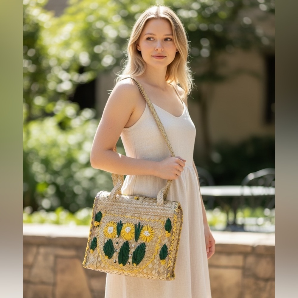Vintage Straw Purse - Picture 5 of 11